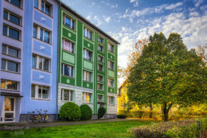 Neu gestalteter Wohnblock in der Prenzlauer Allee